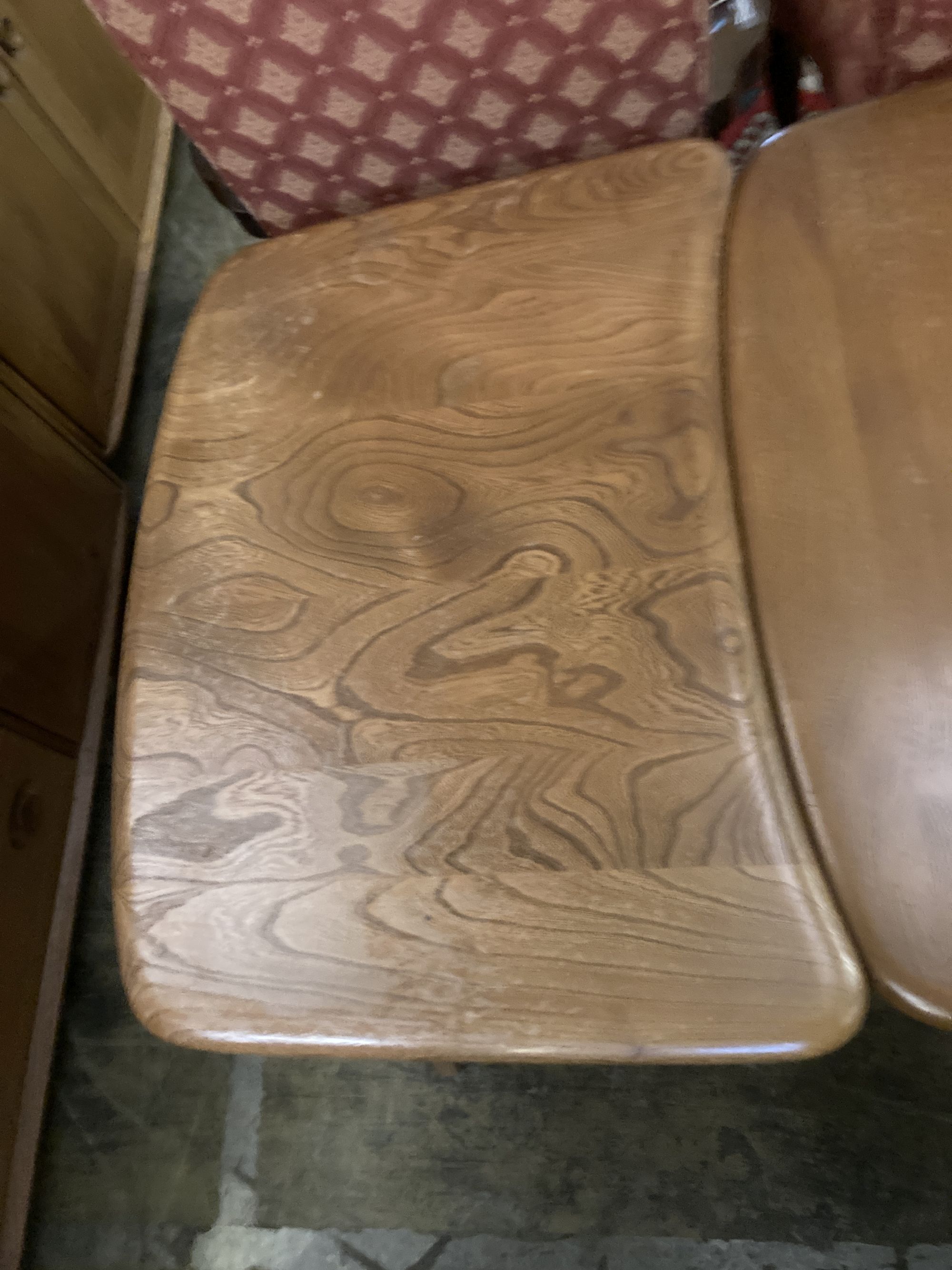 An Ercol elm dining table extension, length 70cm, depth 46cm, height 71cm